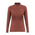 Koszulka damska SALEWA ZEBRU RESPONSIVE HALF ZIP LONG SLEEVE