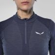 Koszulka damska SALEWA ZEBRU RESPONSIVE HALF ZIP LONG SLEEVE