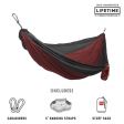 Hamak GRAND TRUNK DOUBLE DELUXE PARCHUTE NYLON + STRAPS CRIMSON / CHAR