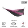 Hamak GRAND TRUNK DOUBLE DELUXE PARCHUTE NYLON + STRAPS CHARCOLA / MAGENTA