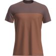 Koszulka męska merino ICEBREAKER COOL-LITE SPHERE III SS COLOUR BLOCK / DUSTY CLAY / CAROB