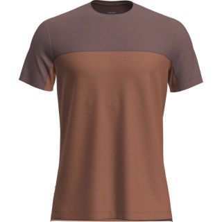 Koszulka męska merino ICEBREAKER COOL-LITE SPHERE III SS COLOUR BLOCK / DUSTY CLAY / CAROB