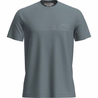 Koszulka męska merino ICEBREAKER TECH LITE SS TEE SINGLE LINE CAMP
