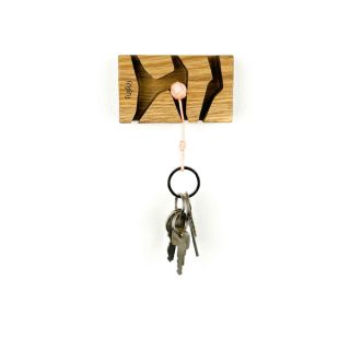 Tablica na klucze FUJFUJ WOODEN MINI 2 KEY HOLDER OAK WOOD DISCO