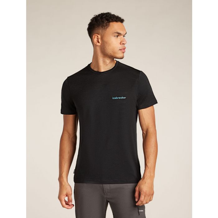 Koszulka męska merino ICEBREAKER TECH LITE SHORT SLEEVE LOW CREWE WORDMARK