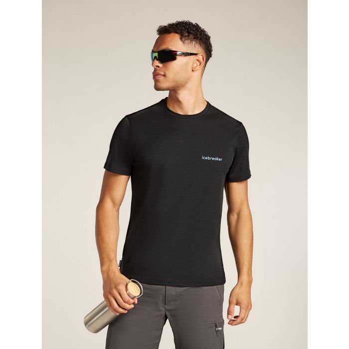 Koszulka męska merino ICEBREAKER TECH LITE SHORT SLEEVE LOW CREWE WORDMARK