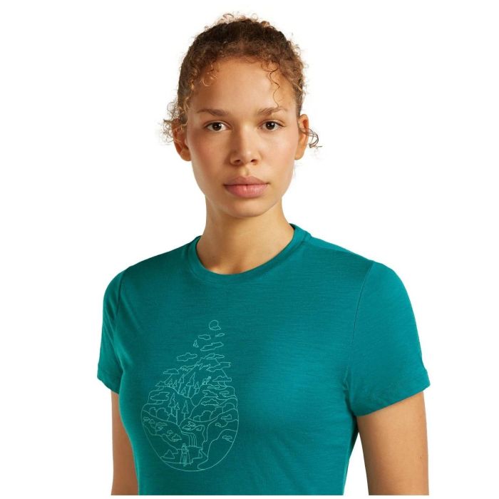 Koszulka damska merino ICEBREAKER TECH LITE III SS HIKE PATH