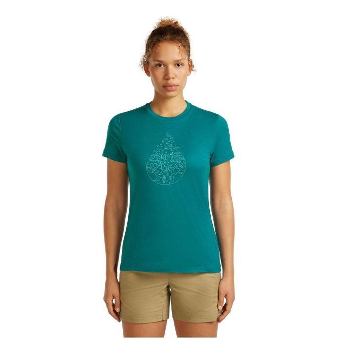 Koszulka damska merino ICEBREAKER TECH LITE III SS HIKE PATH