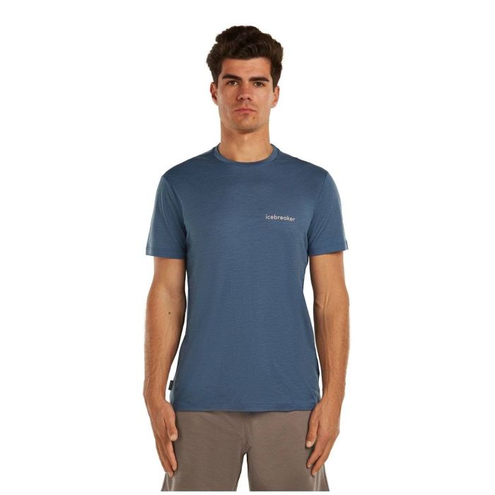 Koszulka męska merino ICEBREAKER TECH LITE SHORT SLEEVE LOW CREWE WORDMARK