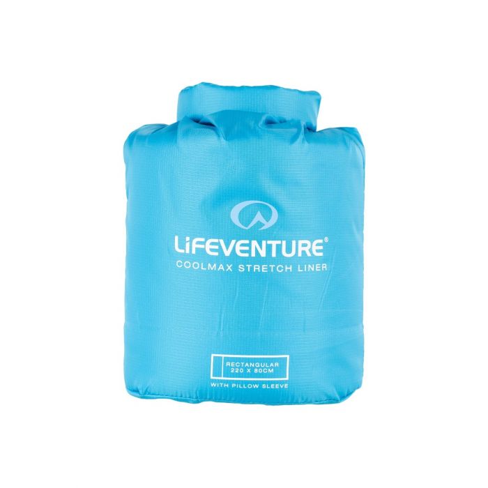 Wkładka do śpiwora LIFEVENTURE SLEEPING BAG LINER COOLMAX STRETCH RECTANGULAR AQUA