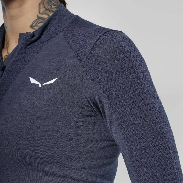 Koszulka damska SALEWA ZEBRU RESPONSIVE HALF ZIP LONG SLEEVE
