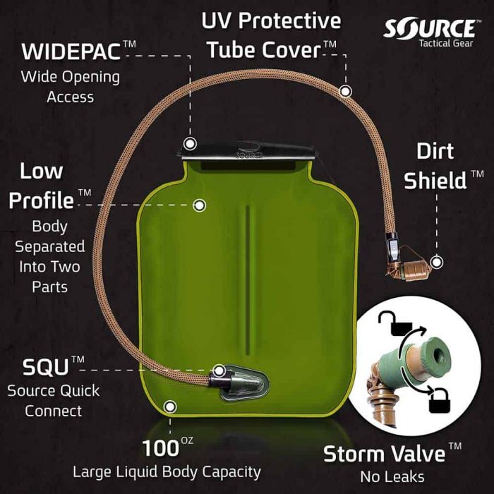 Bukłak SOURCE TACTICAL GEAR WLPS 3L LOW PROFIE BLACK