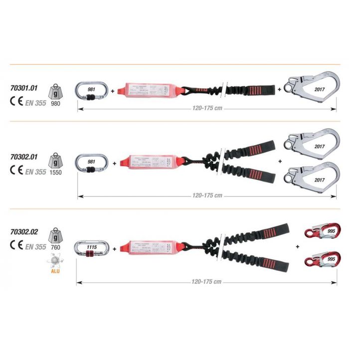 Lonża CAMP Y SHOCK ABSORBER REWIND 175CM ALU MGO