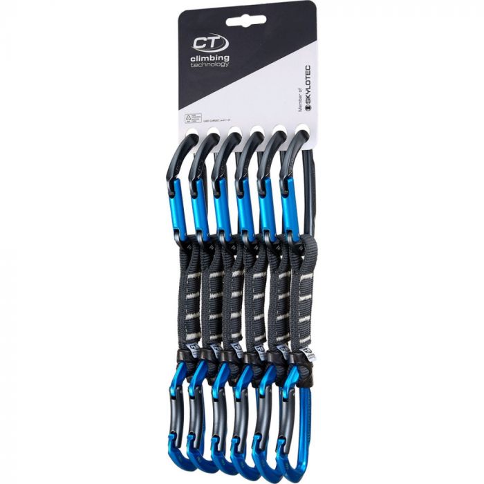 Zestaw ekspresów wspinaczkowych CLIMBING TECHNOLOGY LIME SET NY PRO ANTHRACITE-ELECTRIC BLUE 6x12cm