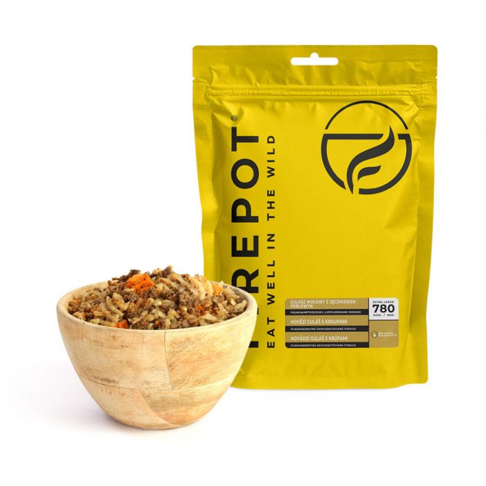 Żywność dehydratyzowana FIREPOT GULASZ WOŁOWY Z JĘCZMIENIEM PERŁOWYM 585g (XL) / 780 kcal