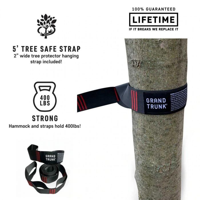 Hamak GRAND TRUNK DOUBLE DELUXE PARCHUTE NYLON + STRAPS CRIMSON / CHAR