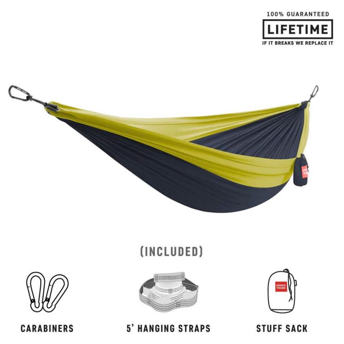 Hamak GRAND TRUNK DOUBLE DELUXE PARCHUTE NYLON + STRAPS COLLEGIATE