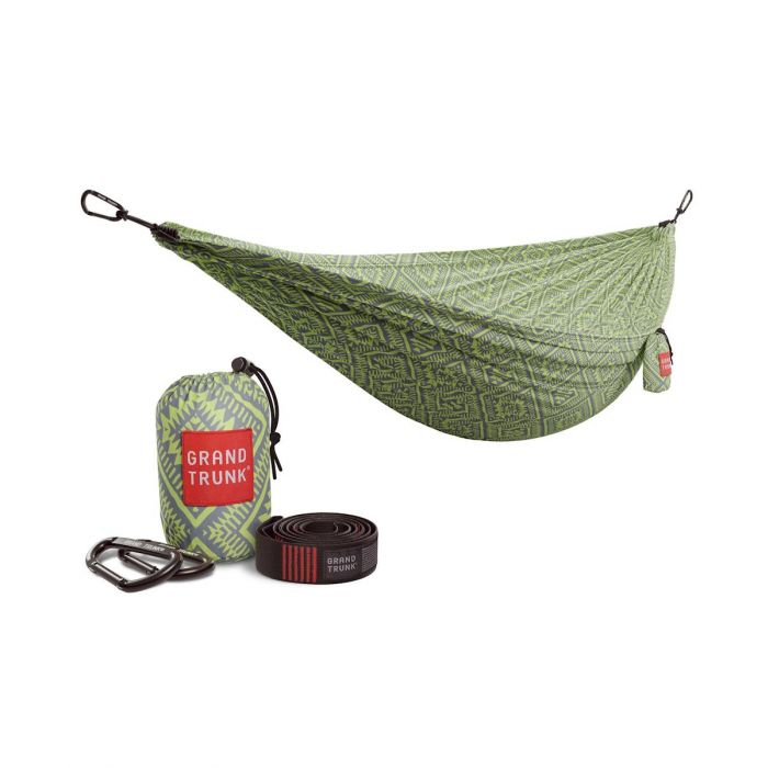 Hamak GRAND TRUNK DOUBLE PRINT NYLON + STRAPS GREEN MAMBA