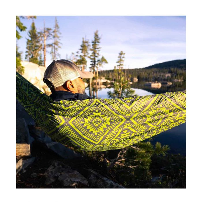 Hamak GRAND TRUNK DOUBLE PRINT NYLON + STRAPS GREEN MAMBA