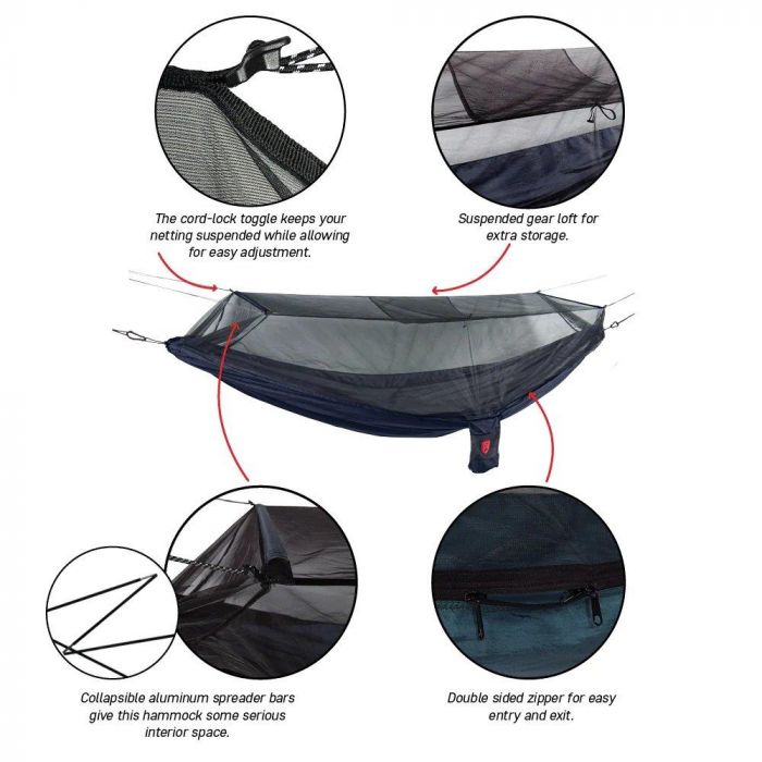 Hamak z moskitierą GRAND TRUNK SKEETER BEETER XT NAVY BLUE