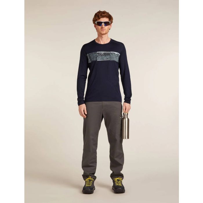 Koszulka męska ICEBREAKER OASIS LONG SLEEVE LEVATION LINE