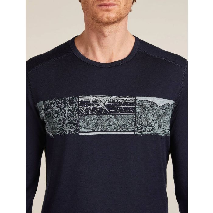 Koszulka męska ICEBREAKER OASIS LONG SLEEVE LEVATION LINE