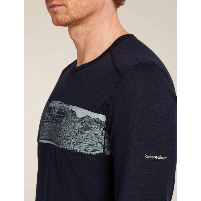 Koszulka męska ICEBREAKER OASIS LONG SLEEVE LEVATION LINE