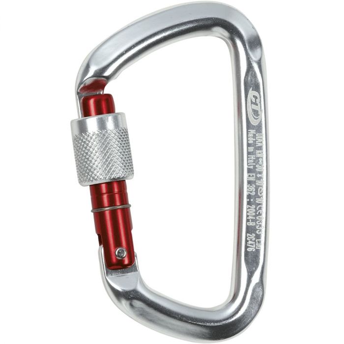 Karabinek wspinaczkowy CLIMBING TECHNOLOGY D-SHAPE SG SILVER / RED