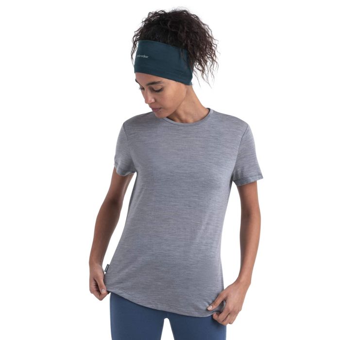 Koszulka damska merino ICEBREAKER COOL-LITE SPHERE III SS TEE / CARBO HEATHER