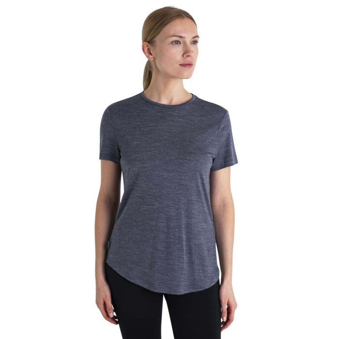 Koszulka damska merino ICEBREAKER COOL-LITE SPHERE III SS TEE / CARBO HEATHER