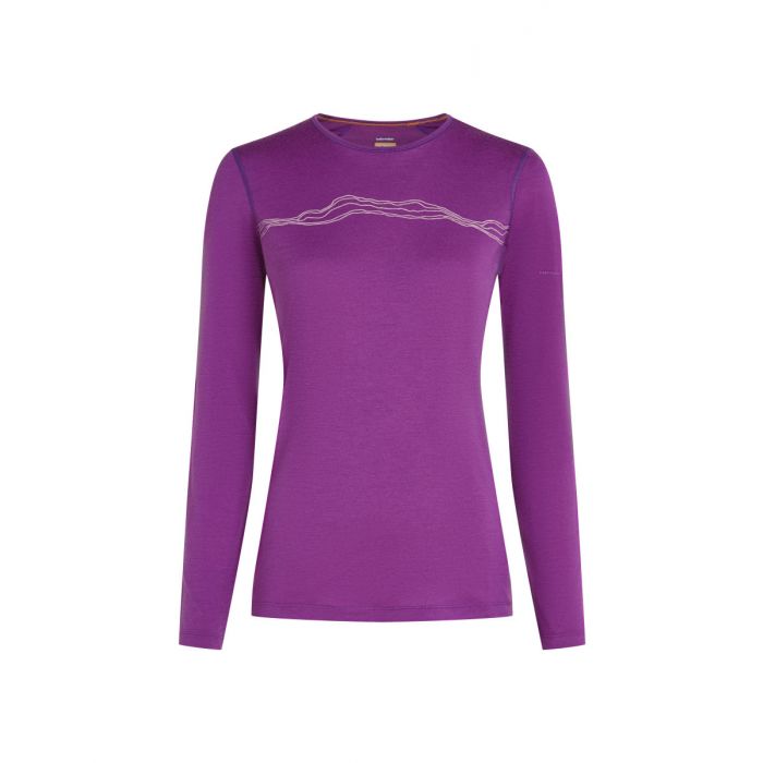 Koszulka damska merino ICEBREAKER OASIS 200 LS CREWE MOUNTAIN PULSE / PASSION