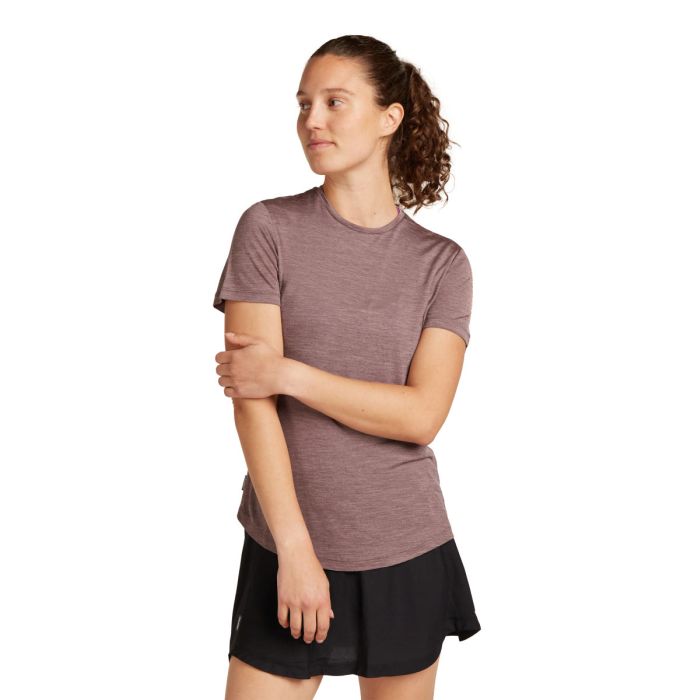 Koszulka damska merino ICEBREAKER COOL-LITE SPHERE III SS TEE / CARBO HEATHER