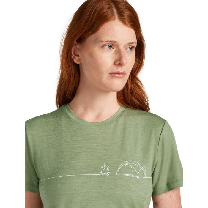 Koszulka damska merino ICEBREAKER TECH LITE SS TEE SINGLE LINE CAMP