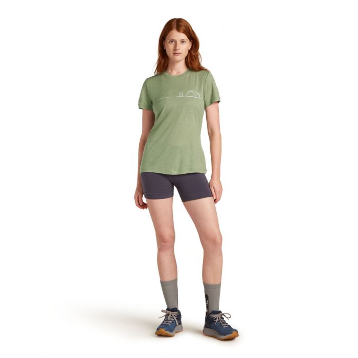 Koszulka damska merino ICEBREAKER TECH LITE SS TEE SINGLE LINE CAMP