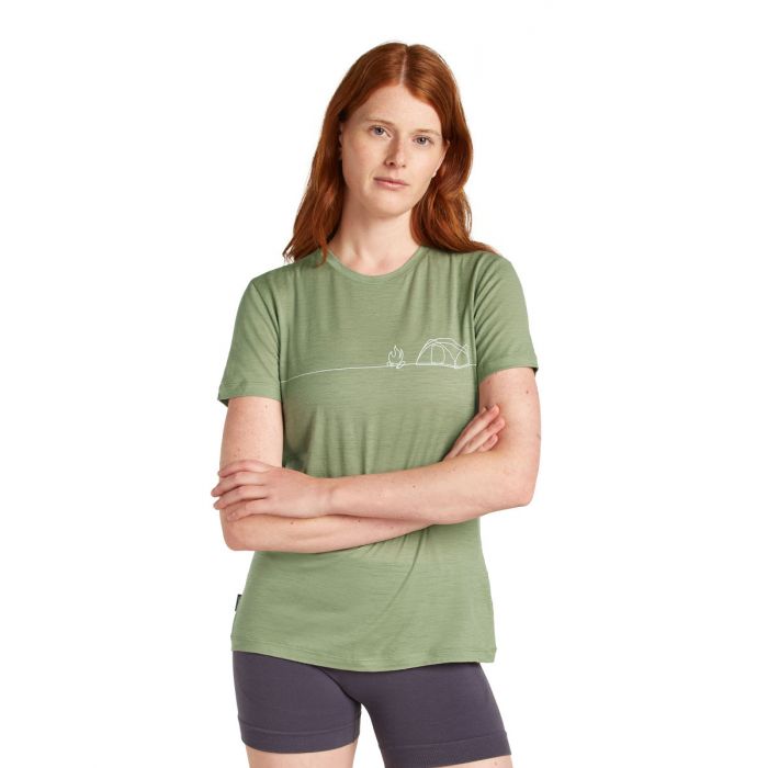 Koszulka damska merino ICEBREAKER TECH LITE SS TEE SINGLE LINE CAMP