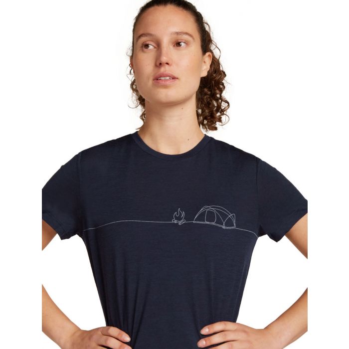 Koszulka damska merino ICEBREAKER TECH LITE SS TEE SINGLE LINE CAMP