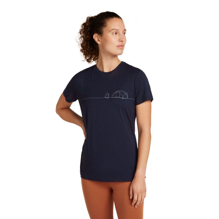Koszulka damska merino ICEBREAKER TECH LITE SS TEE SINGLE LINE CAMP