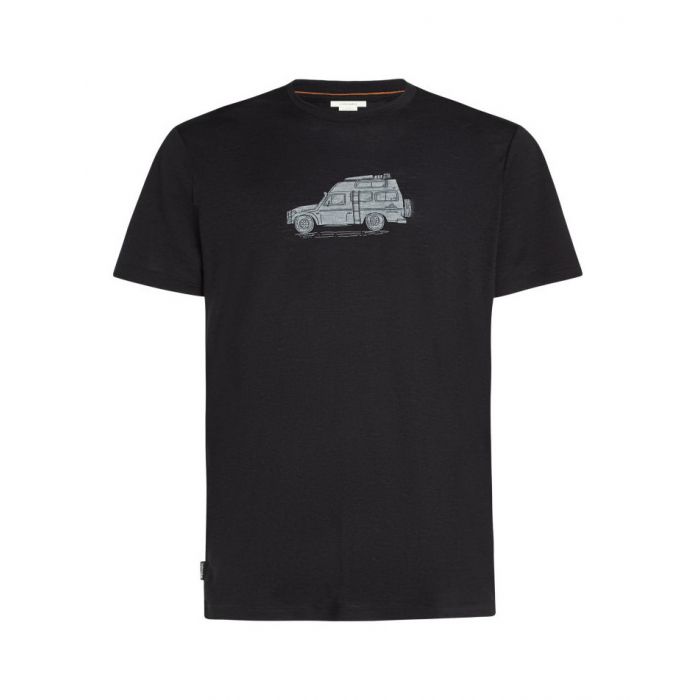 Koszulka męska merino ICEBREAKER TECH LITE SS TEE COSY CAMPER / BLACK