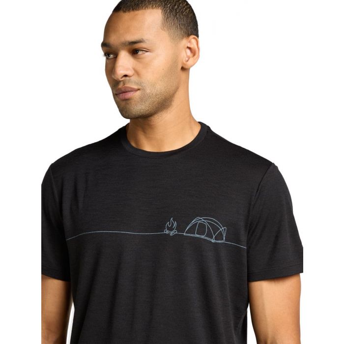 Koszulka męska merino ICEBREAKER TECH LITE SS TEE SINGLE LINE CAMP