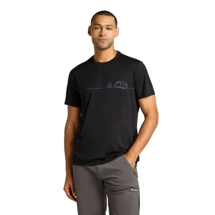 Koszulka męska merino ICEBREAKER TECH LITE SS TEE SINGLE LINE CAMP