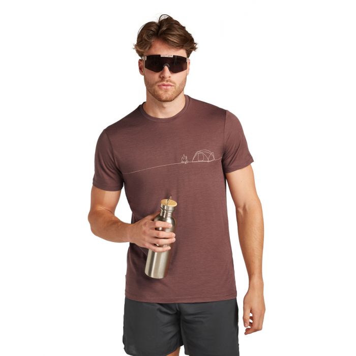 Koszulka męska merino ICEBREAKER TECH LITE SS TEE SINGLE LINE CAMP