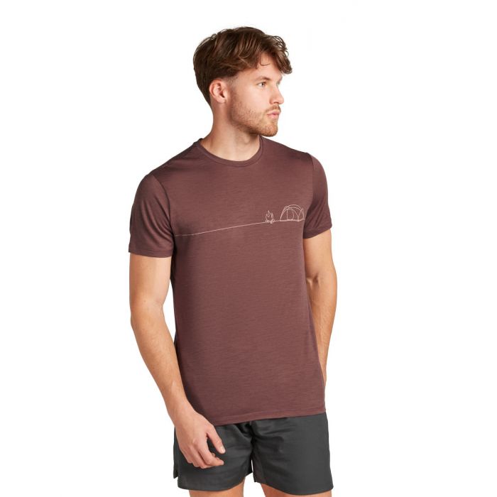 Koszulka męska merino ICEBREAKER TECH LITE SS TEE SINGLE LINE CAMP