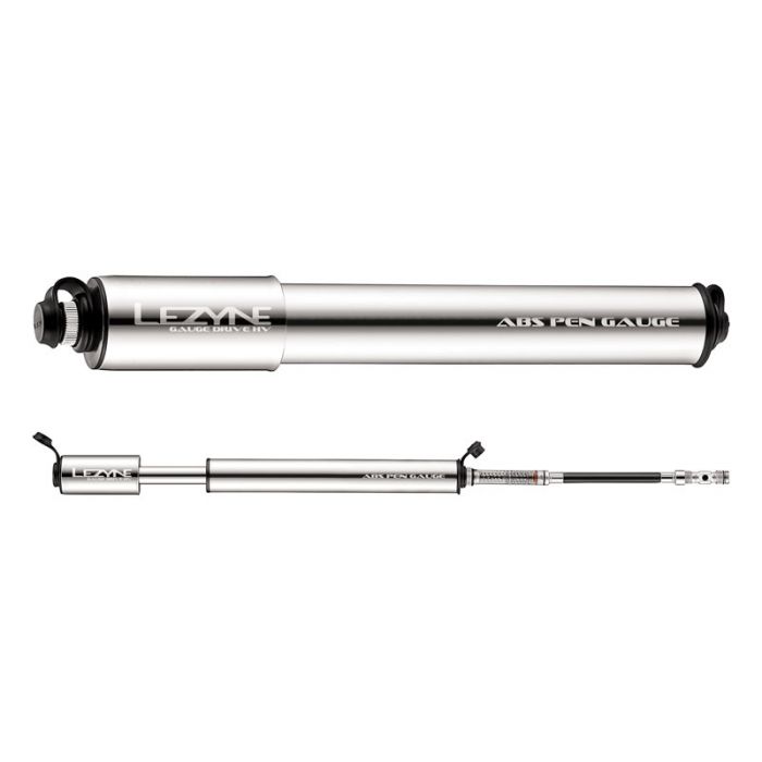 Pompka rowerowa LEZYNE GAUGE DRIVE HV M ABSMAN 90PSI 232MM / SREBRNA