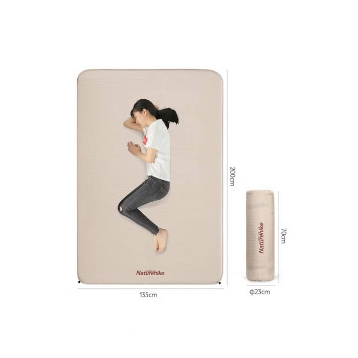Mata samopompująca NATUREHIKE WIDE SLEEPING PAD DOUBLE 6CM (NH20DZ002) / BEIGE