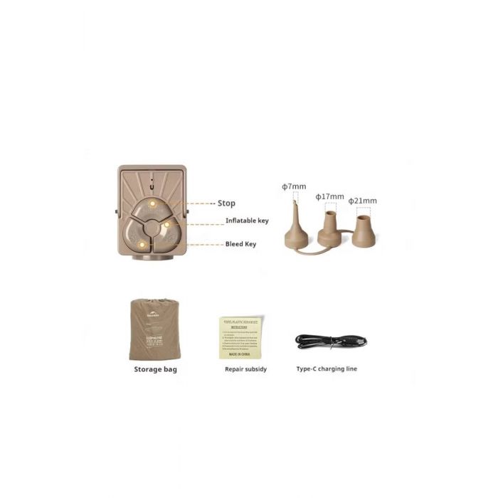 Materac dmuchany NATUREHIKE CHENJING DOUBLE (CNK2550WS013)-BROWN Materac dmuchany NATUREHIKE CHENJING DOUBLE (CNK2550WS013)-BROWN