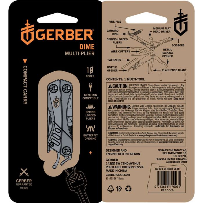 Multitool GERBER DIME MINI MULTI-TOOL BLACK