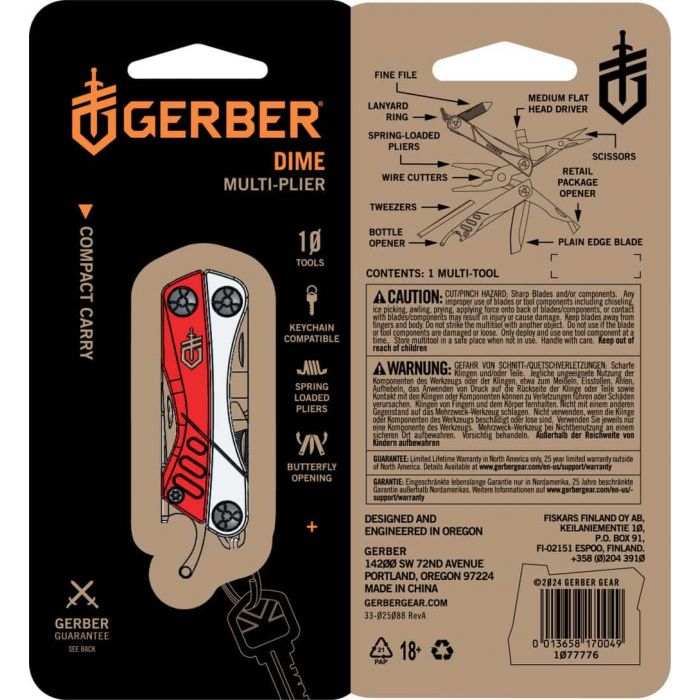 Multitool GERBER DIME MINI MULTI-TOOL DRAB RED