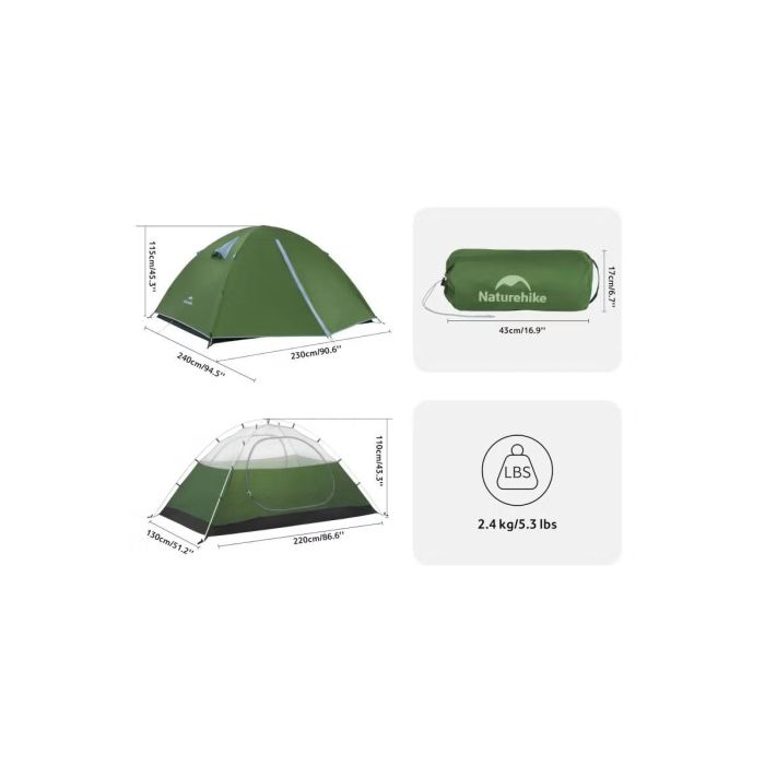 Namiot NATUREHIKE BLEIK 2 TYPE A / FOREST GREEN