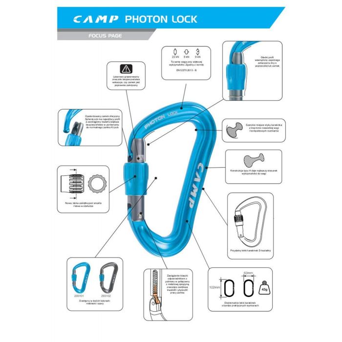 Karabinek CAMP PHOTON LOCK NEW / GREEN