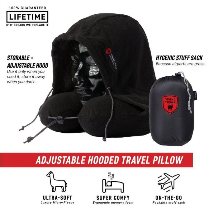 Poduszka z kapturem GRAND TRUNK HOODED TRAVEL PILLOW BLACK